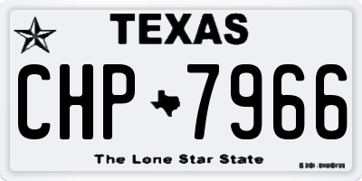 TX license plate CHP7966