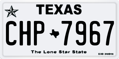 TX license plate CHP7967