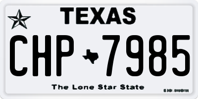 TX license plate CHP7985
