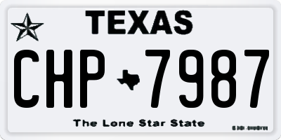 TX license plate CHP7987