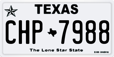 TX license plate CHP7988