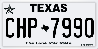 TX license plate CHP7990