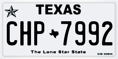 TX license plate CHP7992