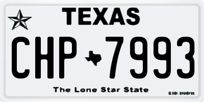 TX license plate CHP7993