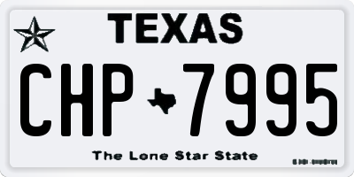 TX license plate CHP7995