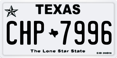 TX license plate CHP7996