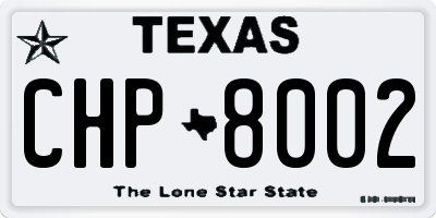 TX license plate CHP8002