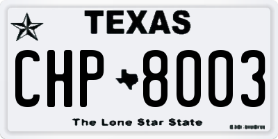 TX license plate CHP8003