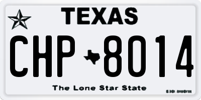 TX license plate CHP8014