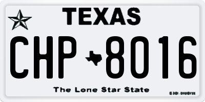 TX license plate CHP8016