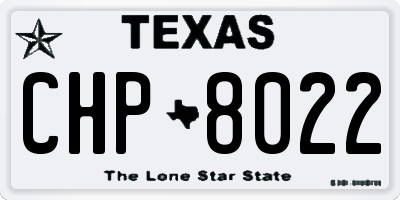 TX license plate CHP8022