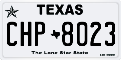 TX license plate CHP8023