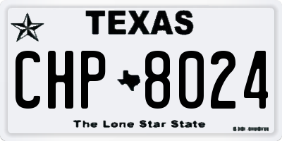 TX license plate CHP8024