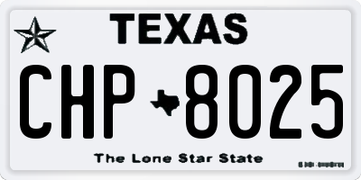 TX license plate CHP8025