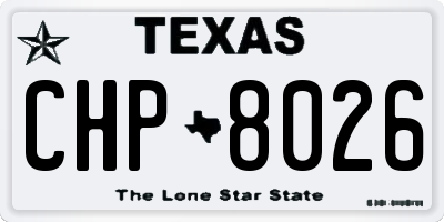 TX license plate CHP8026