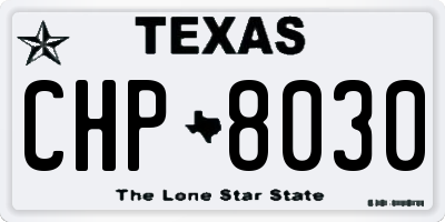 TX license plate CHP8030