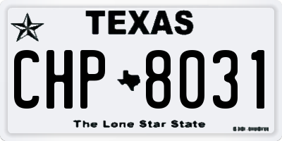 TX license plate CHP8031