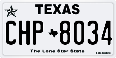 TX license plate CHP8034