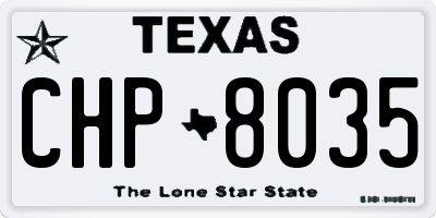 TX license plate CHP8035