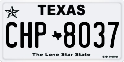 TX license plate CHP8037