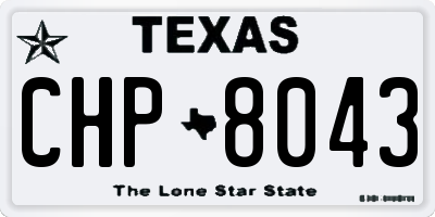TX license plate CHP8043