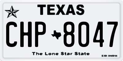 TX license plate CHP8047