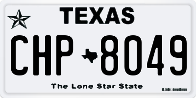 TX license plate CHP8049