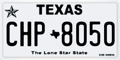 TX license plate CHP8050
