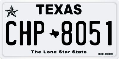 TX license plate CHP8051