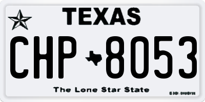 TX license plate CHP8053
