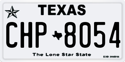 TX license plate CHP8054
