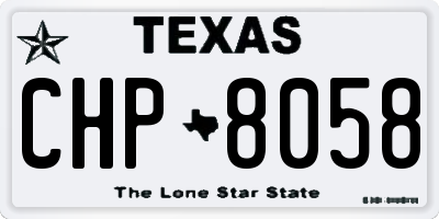 TX license plate CHP8058