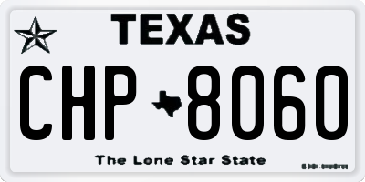 TX license plate CHP8060