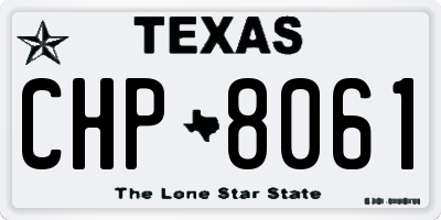 TX license plate CHP8061