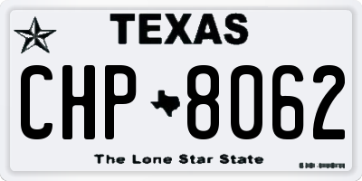 TX license plate CHP8062