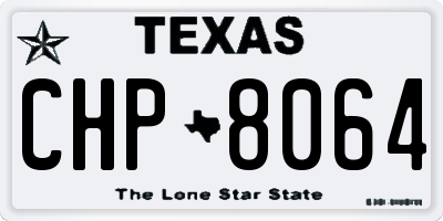 TX license plate CHP8064