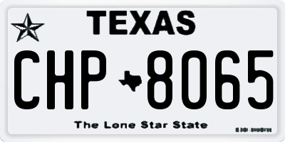 TX license plate CHP8065