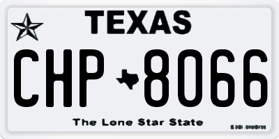TX license plate CHP8066