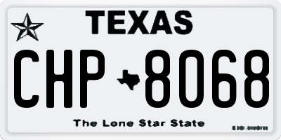 TX license plate CHP8068
