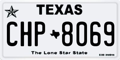 TX license plate CHP8069