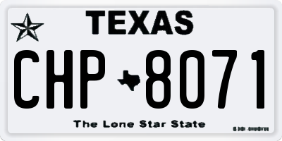 TX license plate CHP8071