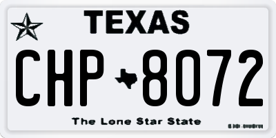 TX license plate CHP8072