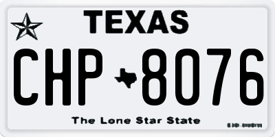 TX license plate CHP8076