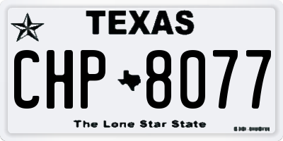 TX license plate CHP8077