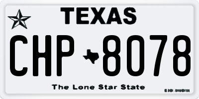 TX license plate CHP8078