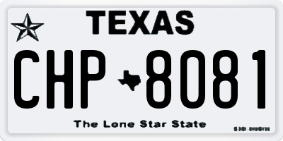 TX license plate CHP8081