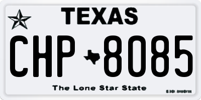 TX license plate CHP8085