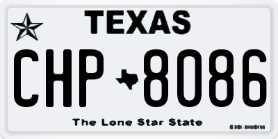 TX license plate CHP8086