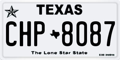 TX license plate CHP8087