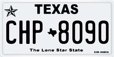 TX license plate CHP8090